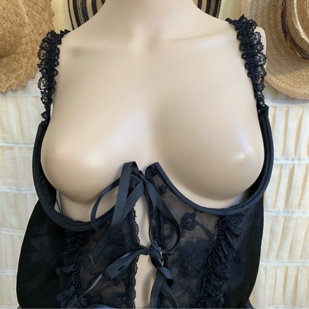 Vintage Intimate Attitudes Braless Teddy Crotchless 1X XXL - Picture 2 of 8